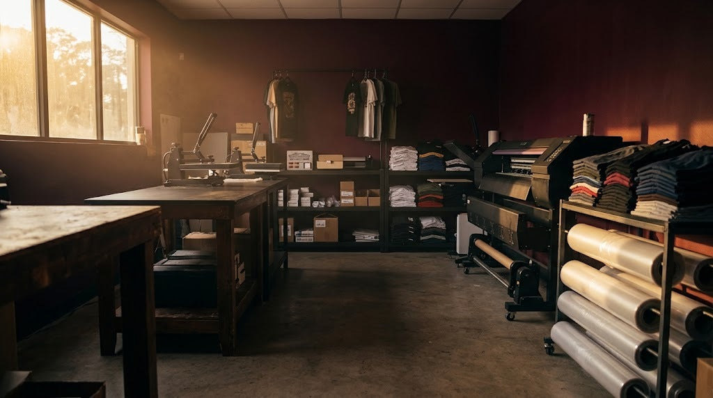 Inside the 5 Sec DTF print shop in Orlando, Florida